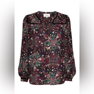 ba&sh Women’s Faizae Lady Shirt Multicolor‎ Patterned Blouse Modern Chic Size XS